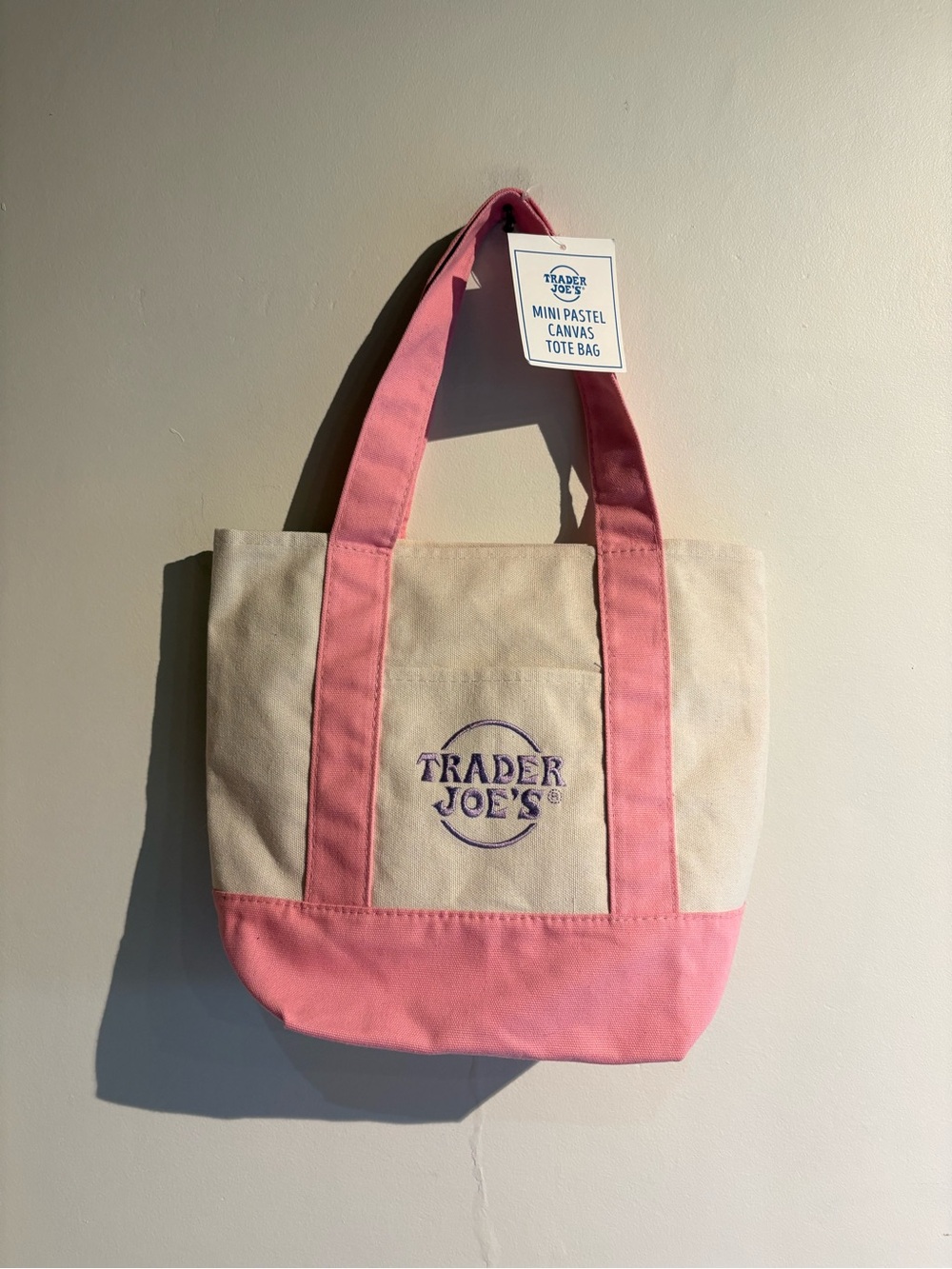 NWT mini pink pastel Trader Joe’s bag
